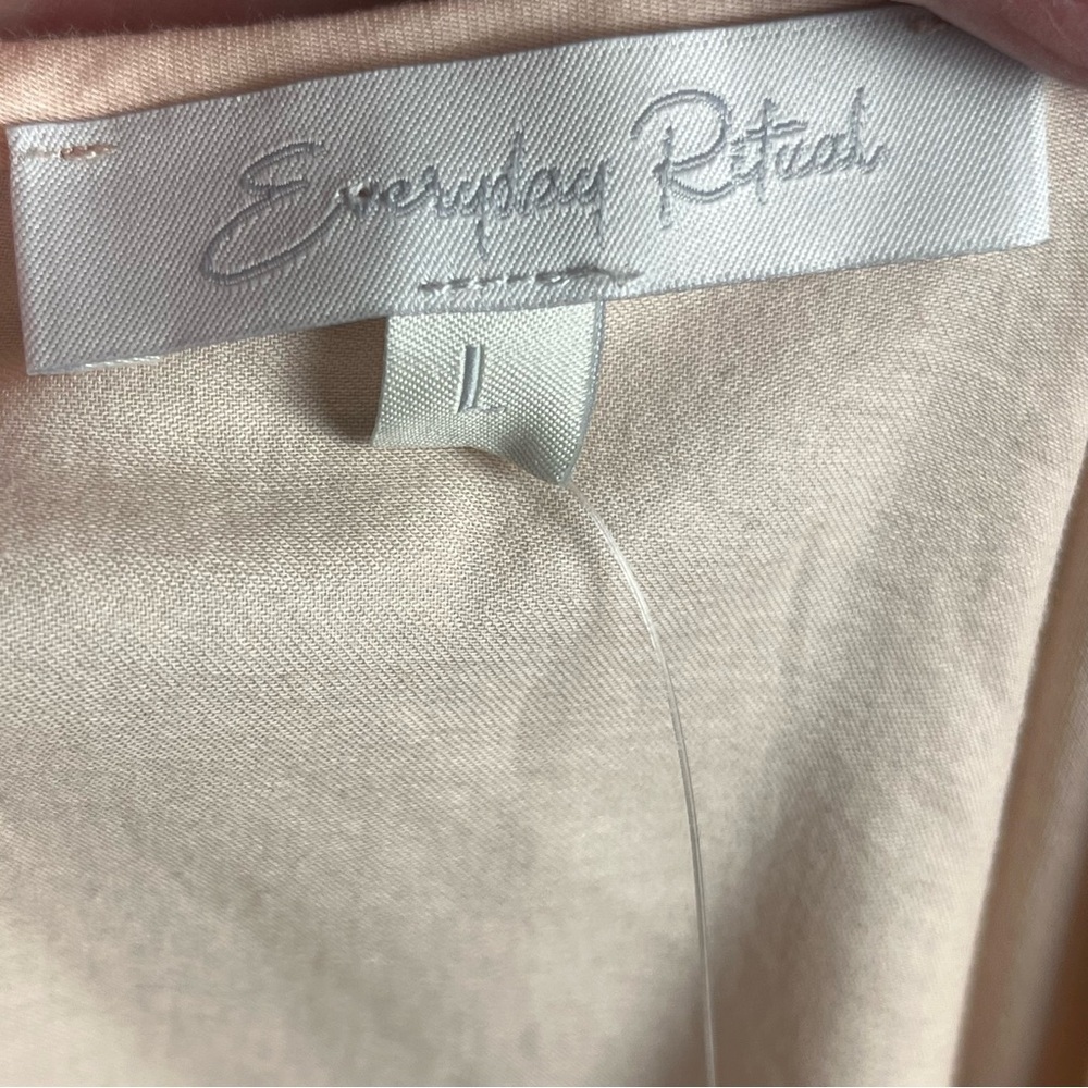 NWT Everyday Ritual Sloan T-Back Nightgown - Champagne Cotton Sateen — Large - Picture 11 of 13